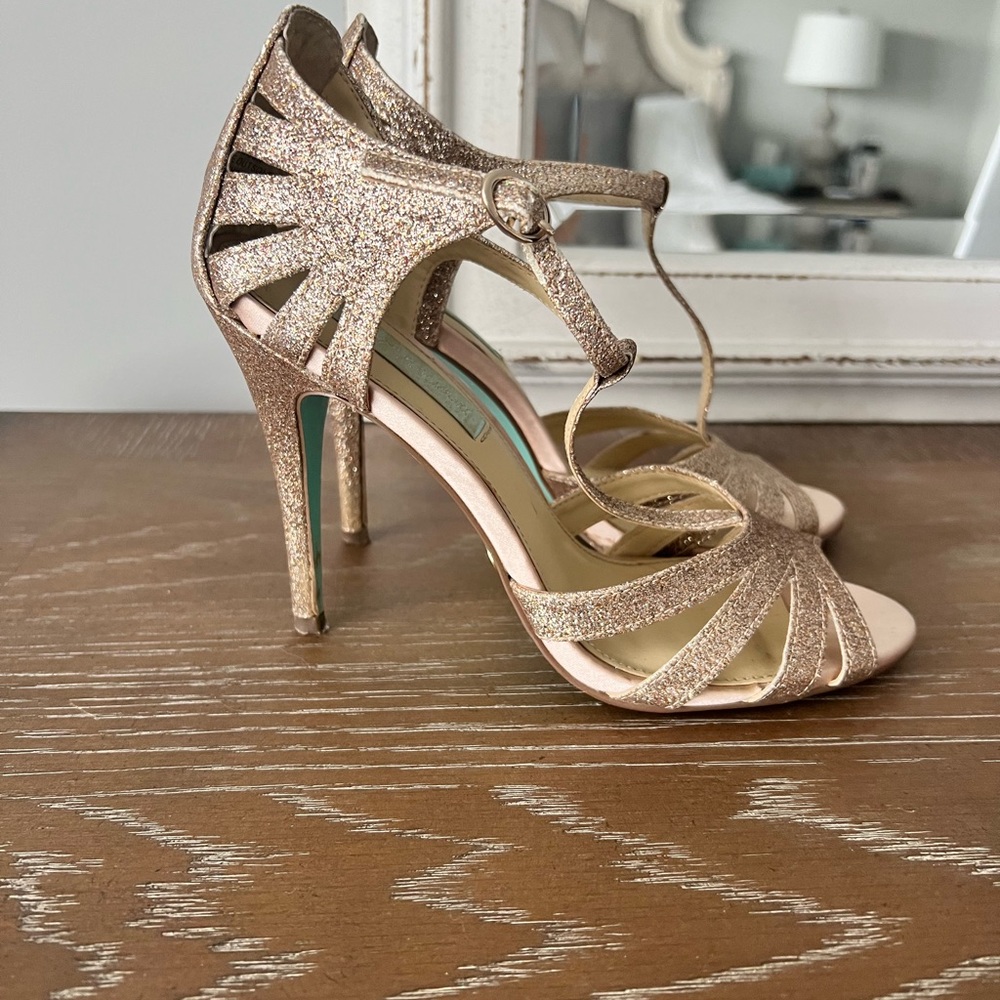 Betsy Johnson rose gold heels